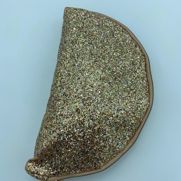 TARTE Glitter Half Moon Makeup Case Clutch NWT - Picture 5 of 7